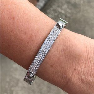 Michael Kors pave silver tone sparkly bracelet